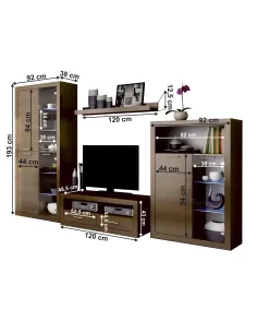 Ansamblu Living TOGO 2 NEW, living, 304x194x48.5 cm, PAL melaminat nuc warmia/alb | MobilaOK 2