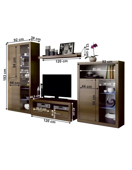 Ansamblu Living TOGO 2 NEW, living, 304x194x48.5 cm, PAL melaminat nuc warmia/alb | MobilaOK
