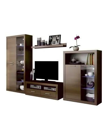 Ansamblu Living TOGO 2 NEW, living, 304x194x48.5 cm, PAL melaminat nuc warmia/alb | MobilaOK