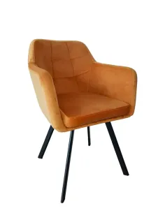 Fotoliu ZERON NEW, living/birou, 60x60x86 cm, Catifea și metal | MobilaOK