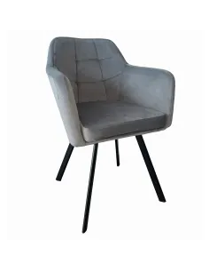 Fotoliu ZERON NEW, living/dormitor/birou, 60x60x86 cm, catifea și metal | MobilaOK