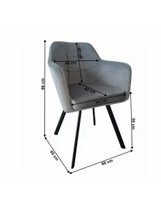 Fotoliu ZERON NEW, living/dormitor/birou, 60x60x86 cm, catifea și metal | MobilaOK 2