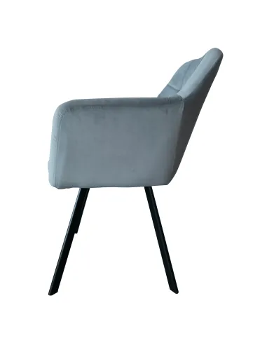 Fotoliu ZERON NEW, living/dormitor/birou, 60x60x86 cm, catifea și metal | MobilaOK