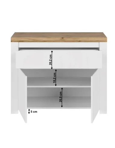 Comodă VILGO, dormitor/hol/living, 106x41.5x84.5 cm, PAL melaminat/MDF | MobilaOK