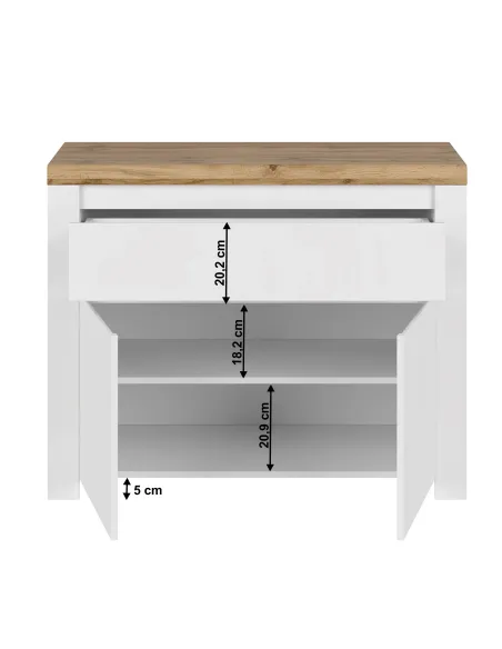 Comodă VILGO, dormitor/hol/living, 106x41.5x84.5 cm, PAL melaminat/MDF | MobilaOK