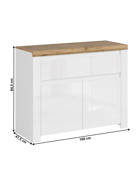 Comodă VILGO, dormitor/hol/living, 106x41.5x84.5 cm, PAL melaminat/MDF | MobilaOK