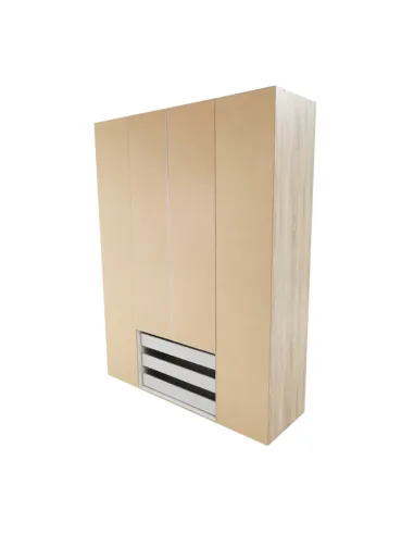 Dulap GWEN, dormitor, 154x200.4x49.5 cm, PAL înfoliat stejar sonoma | MobilaOK