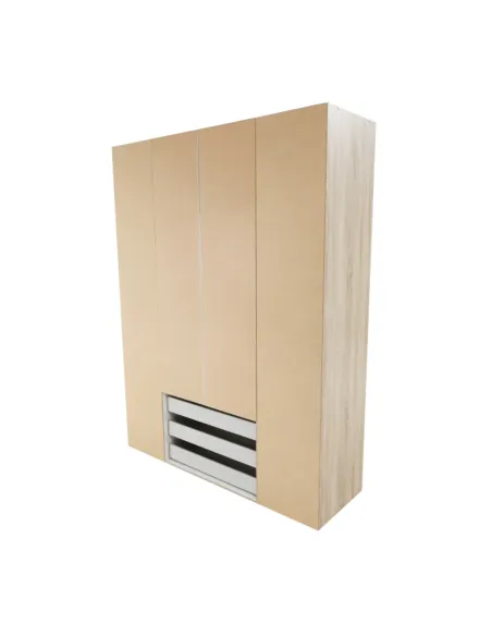 Dulap GWEN, dormitor, 154x200.4x49.5 cm, PAL înfoliat stejar sonoma | MobilaOK