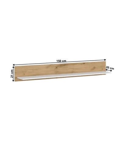 Raft VILGO, living/dormitor/birou, 150x20x21 cm, PAL melaminat | MobilaOK