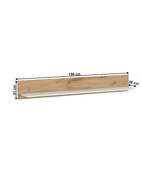 Raft VILGO, living/dormitor/birou, 150x20x21 cm, PAL melaminat | MobilaOK