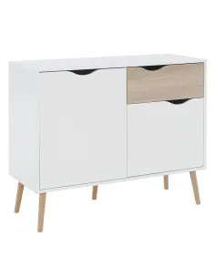 Comodă OSLO 75387 pentru dormitor/hol, 98.1x81x39.1 cm, PAL melaminat stejar sonoma/alb | MobilaOK