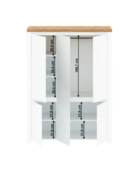 Dulap VILGO pentru dormitor/hol, 150.8x56x202 cm, PAL melaminat | MobilaOK