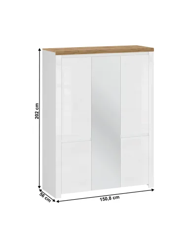 Dulap VILGO pentru dormitor/hol, 150.8x56x202 cm, PAL melaminat | MobilaOK