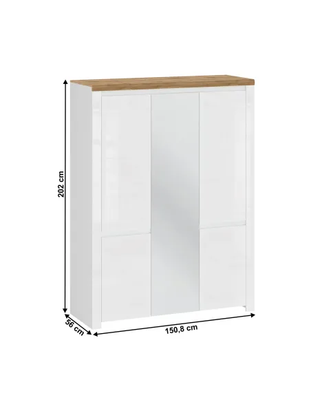 Dulap VILGO pentru dormitor/hol, 150.8x56x202 cm, PAL melaminat | MobilaOK