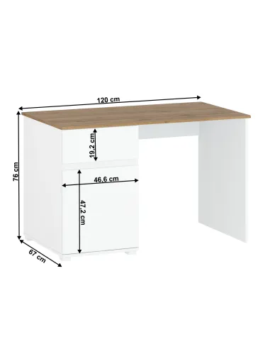 Masă PC VILGO pentru birou, 120x67x76 cm, PAL melaminat | MobilaOK