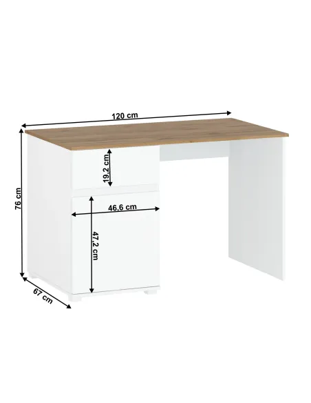Masă PC VILGO pentru birou, 120x67x76 cm, PAL melaminat | MobilaOK