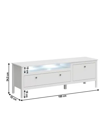 Masă TV OLJE, living, 160x42x54.5 cm, PAL melaminat | MobilaOK