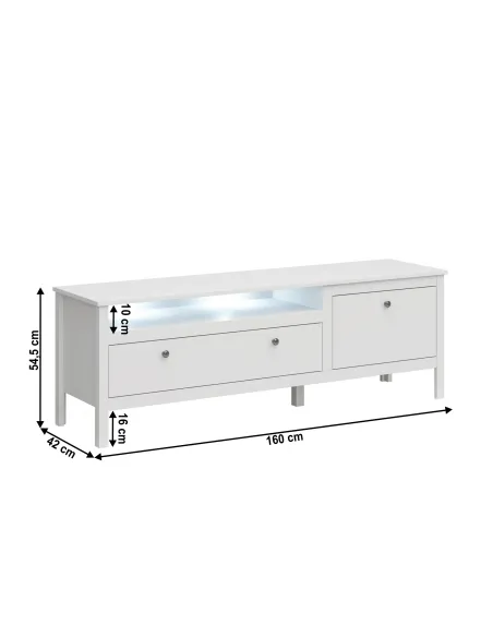 Masă TV OLJE, living, 160x42x54.5 cm, PAL melaminat | MobilaOK