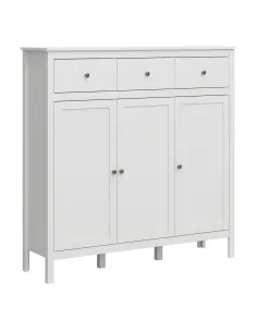 Comodă 3D3S, alb, OLJE pentru dormitor/hol, 132.6x37x133.6 cm, PAL melaminat | MobilaOK