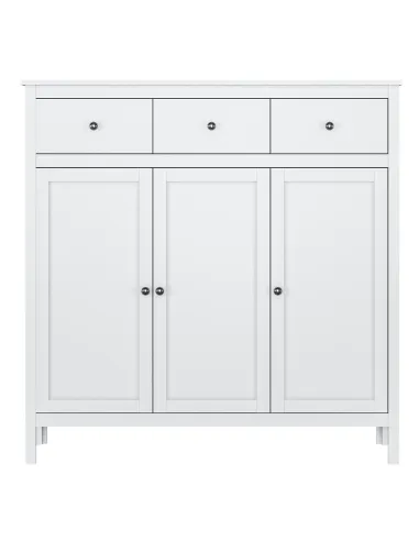 Comodă 3D3S, alb, OLJE pentru dormitor/hol, 132.6x37x133.6 cm, PAL melaminat | MobilaOK