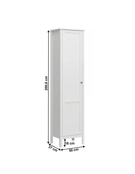 Raft OLJE, alb, living/dormitor, 50x37x200.6 cm, PAL/MDF | MobilaOK