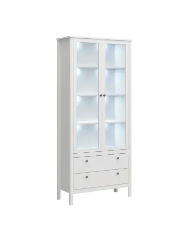 Vitrină 2W2S KONDELA, living/hol/birou, 90x37x200.6 cm, PAL melaminat | MobilaOK