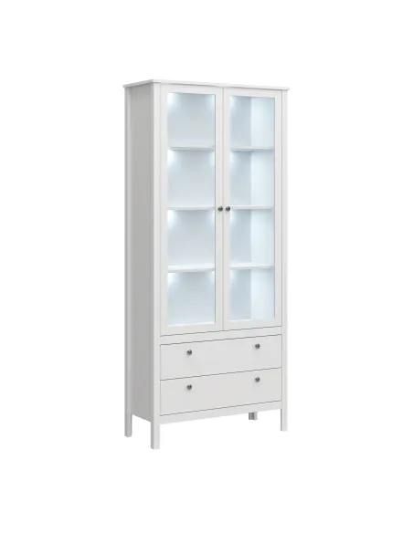 Vitrină 2W2S KONDELA, living/hol/birou, 90x37x200.6 cm, PAL melaminat | MobilaOK