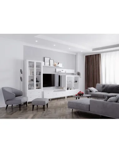 Vitrină 2W2S KONDELA, living/hol/birou, 90x37x200.6 cm, PAL melaminat | MobilaOK