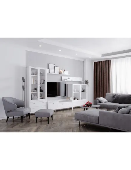 Vitrină 2W2S KONDELA, living/hol/birou, 90x37x200.6 cm, PAL melaminat | MobilaOK