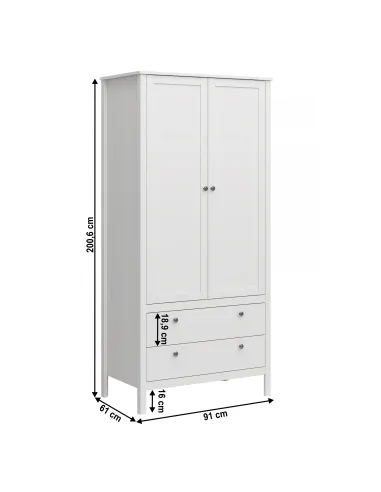 Dulap KONDELA, dormitor/hol, 91x61x200.6 cm, PAL melaminat | MobilaOK