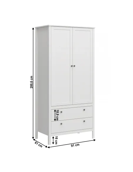 Dulap KONDELA, dormitor/hol, 91x61x200.6 cm, PAL melaminat | MobilaOK