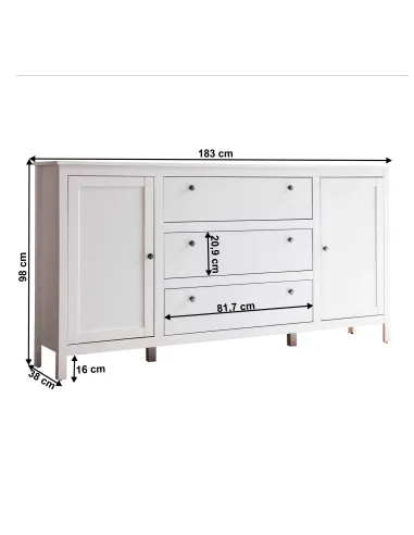 Comodă KONDELA, dormitor/hol, 183x38x98 cm, PAL melaminat | MobilaOK