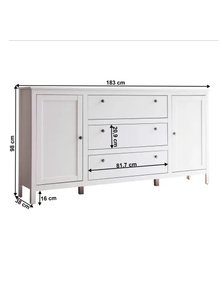 Comodă KONDELA, dormitor/hol, 183x38x98 cm, PAL melaminat | MobilaOK