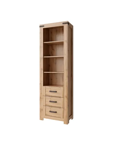 Raft, MORATIZ, hol/dormitor/birou, 64.8x40.1x210.1 cm, PAL, stejar wotan | MobilaOK