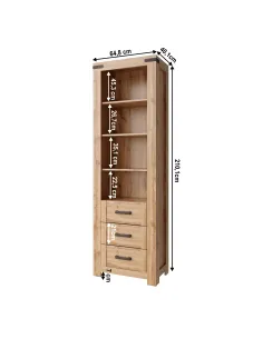 Raft, MORATIZ, hol/dormitor/birou, 64.8x40.1x210.1 cm, PAL, stejar wotan | MobilaOK 2