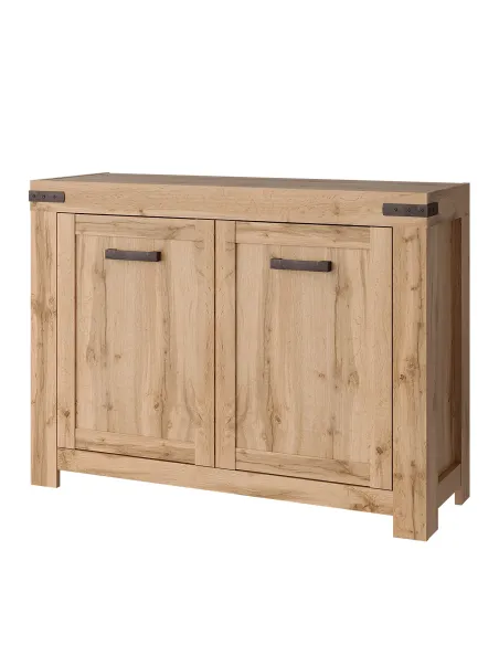 Comodă KONDELA pentru dormitor/hol, 112.6x40.1x84 cm, PAL/MDF stejar wotan | MobilaOK