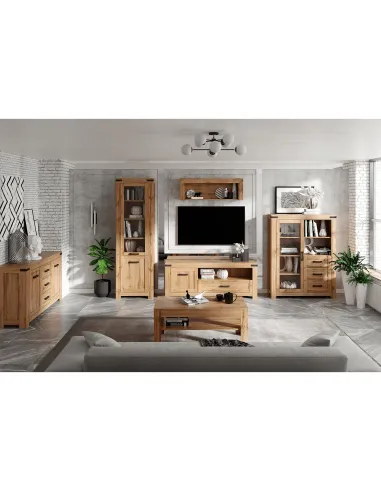 Comodă 2D3S, dormitor/hol, 160.2x40.1x84 cm, PAL/MDF stejar wotan | MobilaOK