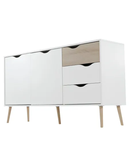 Comodă OSLO 75381 pentru dormitor/hol, 147.1x81x39.1 cm, PAL melaminat stejar sonoma/alb | MobilaOK