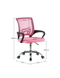Scaun de birou, roz/ negru, DEX 4 NEW | MobilaOK 2