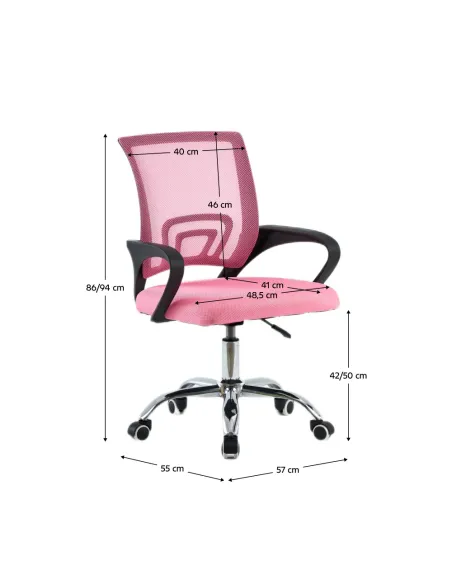 Scaun de birou, roz/ negru, DEX 4 NEW | MobilaOK