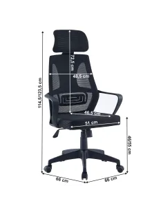 Fotoliu TAXIS NEW, birou, 66x66x114.5-123.5 cm, plastic negru | MobilaOK 2