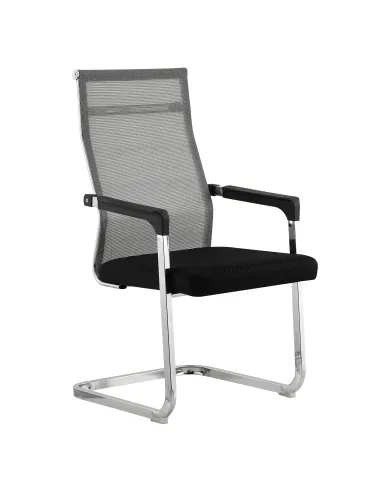 Scaun conferință, RIMALA NEW, birou/sala conferinte, 56.5x64x101 cm, plasă și metal cromat | MobilaOK