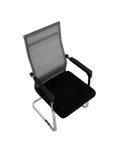 Scaun conferință, RIMALA NEW, birou/sala conferinte, 56.5x64x101 cm, plasă și metal cromat | MobilaOK