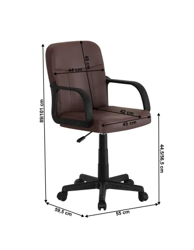 Scaun de birou AYLA NEW, birou, 55x59.5x89-101 cm, piele ecologica/plastic | MobilaOK