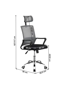 Scaun de birou DIKAN, birou, 59.5x56x107-117 cm, plasă/plastic/metal, KONDELA | MobilaOK 2