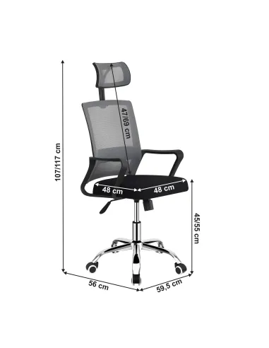 Scaun de birou DIKAN, birou, 59.5x56x107-117 cm, plasă/plastic/metal, KONDELA | MobilaOK
