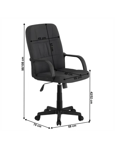 Fotoliu KERET birou, 59x70x98-108 cm, textil și plastic | MobilaOK