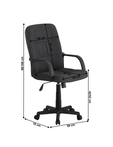 Fotoliu KERET birou, 59x70x98-108 cm, textil și plastic | MobilaOK