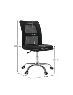 Scaun de birou IDOR 2 NEW, birou/home office, 45x59x90-100 cm, Piele ecologică, plasă, crom | MobilaOK 2