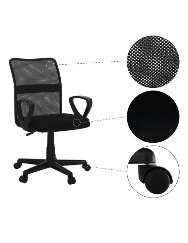 Fotoliu REMO 3 NEW birou, 51x84-94x53 cm, Plasă și Plastic | MobilaOK